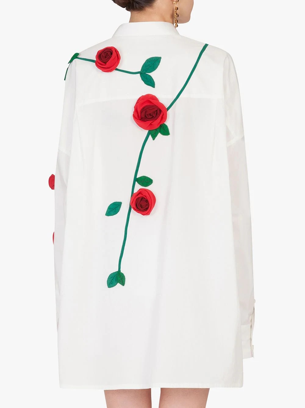 rose-embroidered shirt - 4