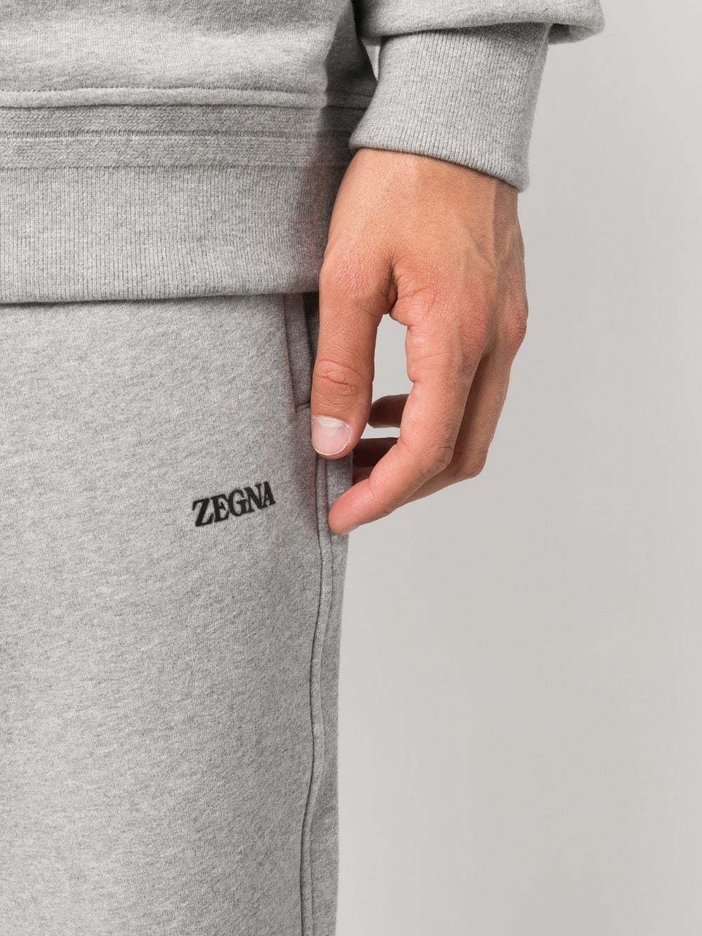 logo-appliquÃ© cotton track trousers - 9