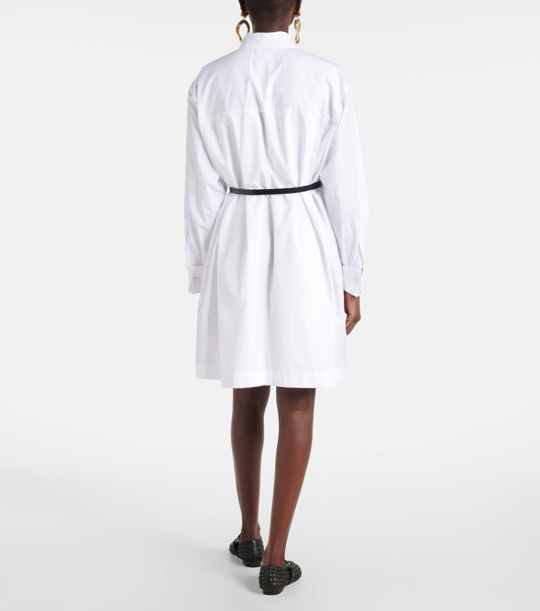 Belted cotton poplin shirt dress - 3