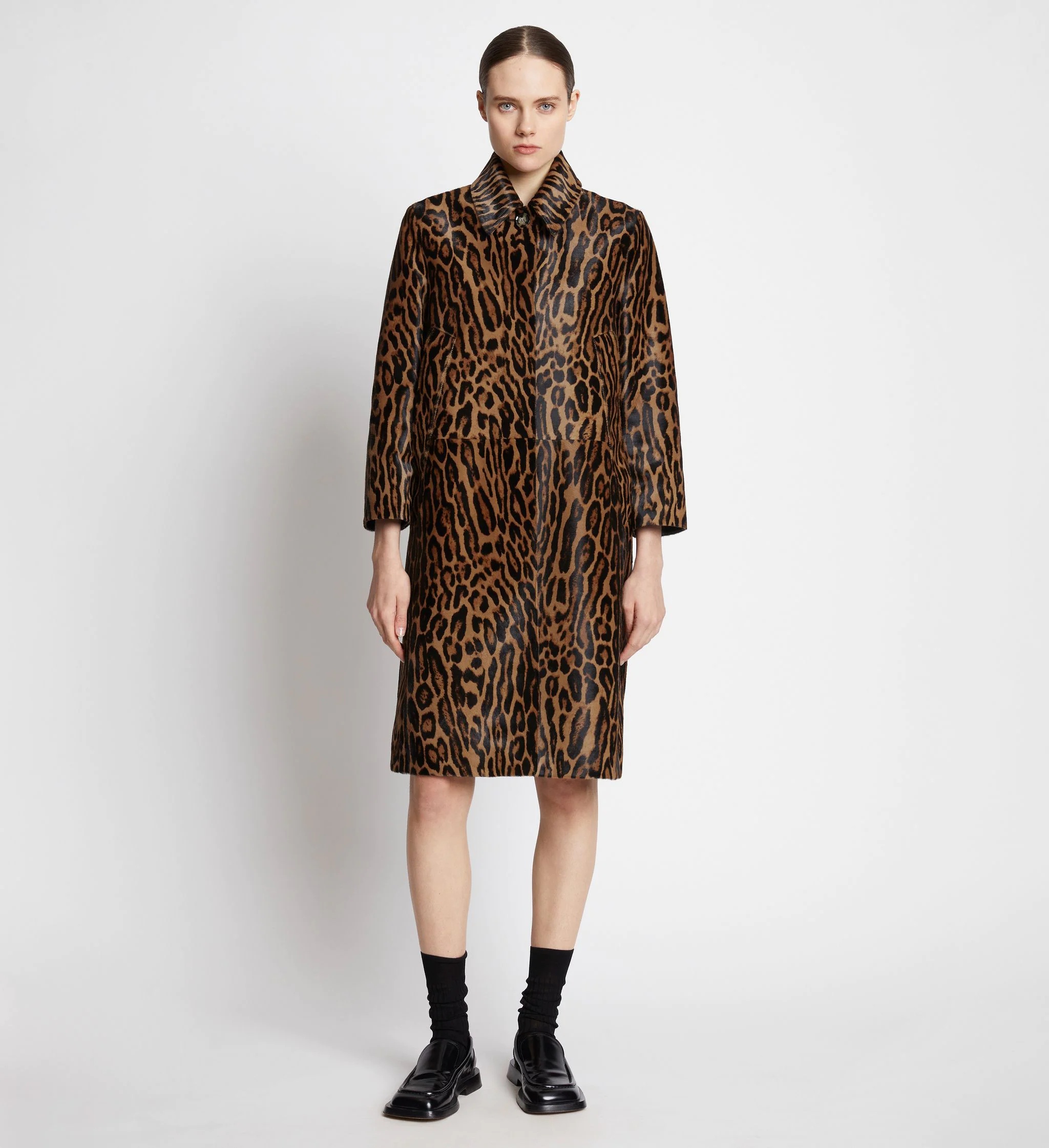 Leopard Printed Haircalf Coat - 2