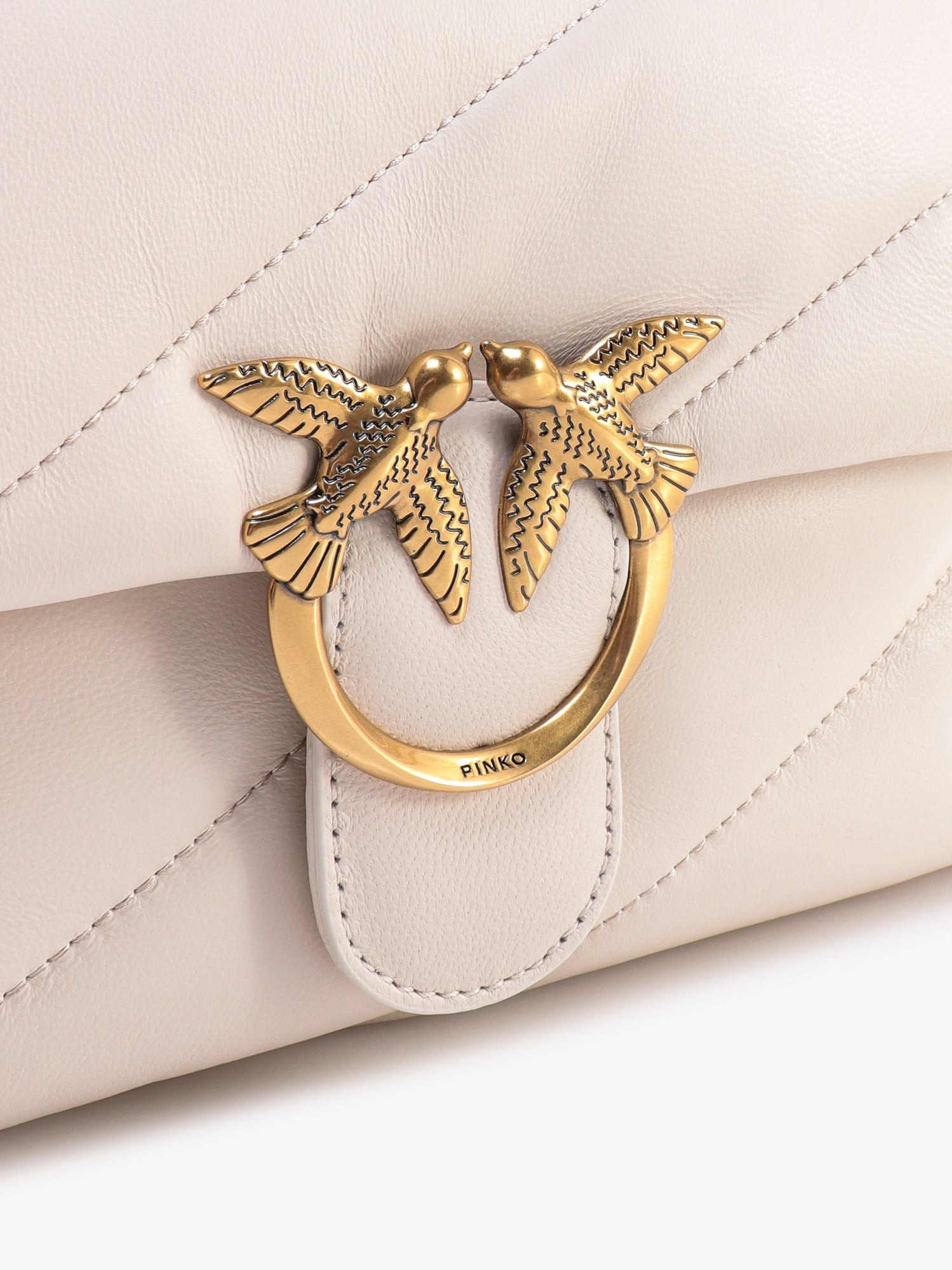 Pinko Matelassã© Leather Shoulder Bag With Iconic Love Birds Buckle - 5