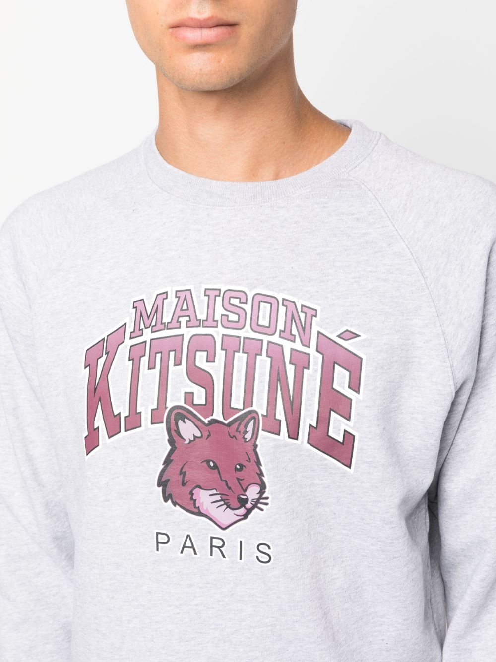 logo-print cotton sweatshirt - 5