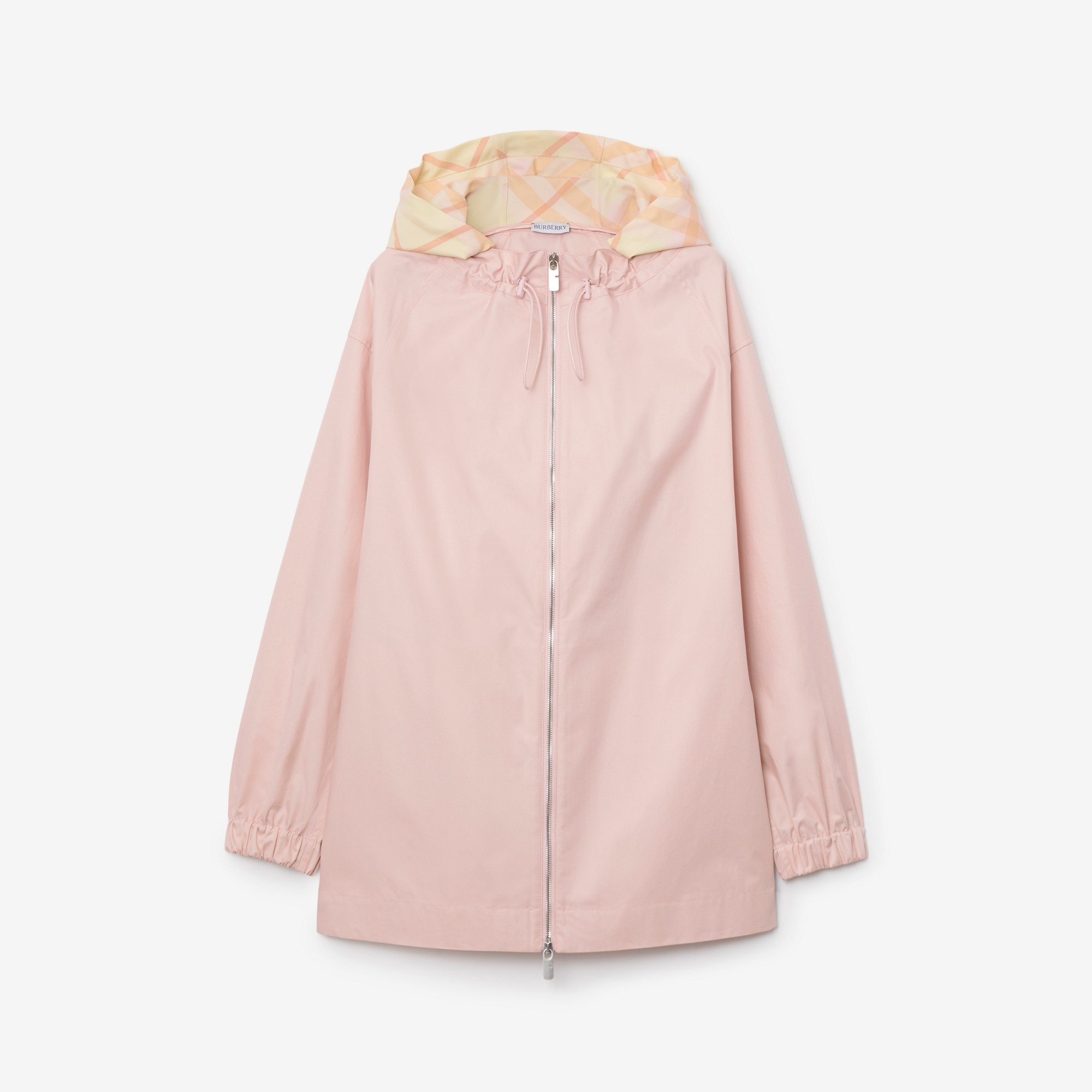 Check Hood Gabardine Parka - 1