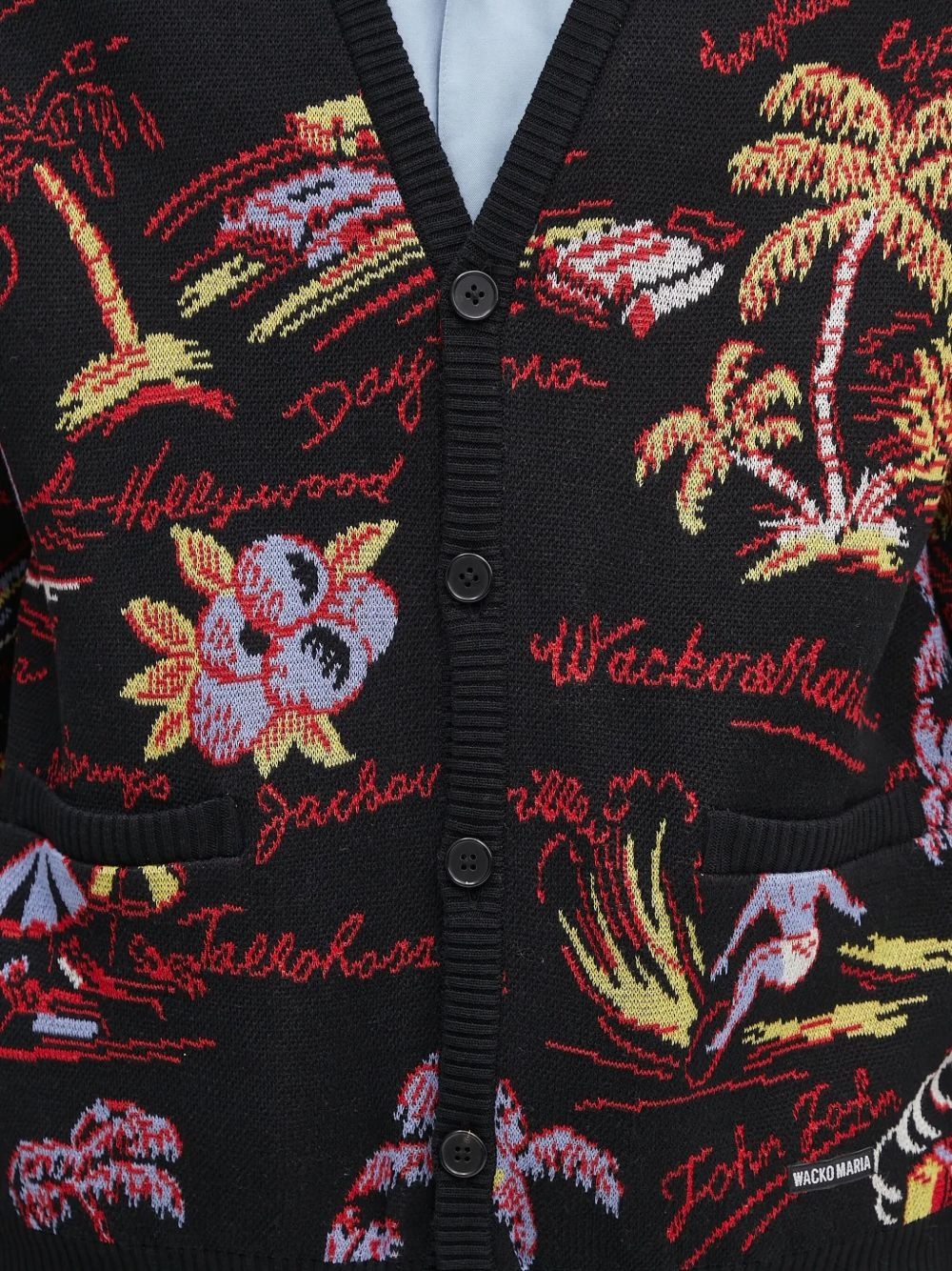 tropical-pattern cardigan - 5