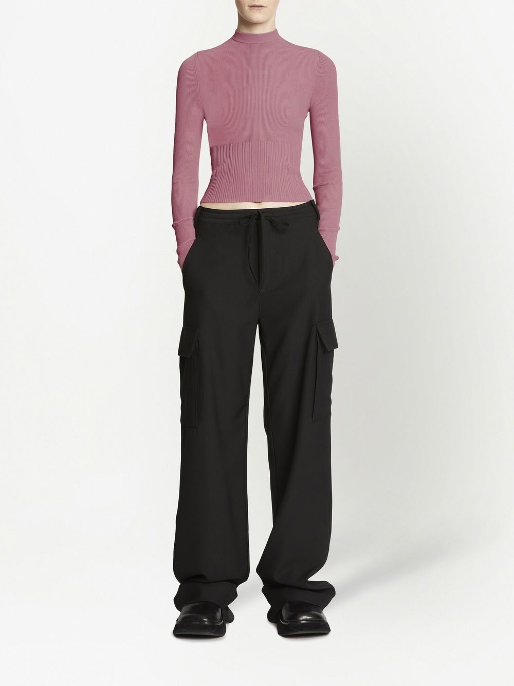 cut-out detail knitted top - 2