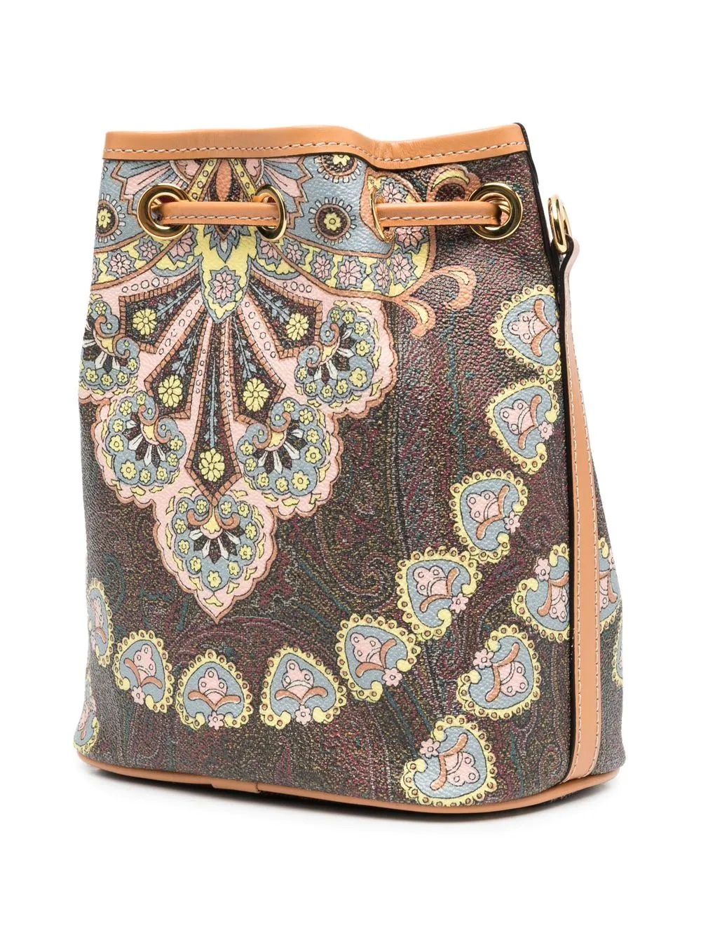 paisley-print drawstring Basket bag - 2