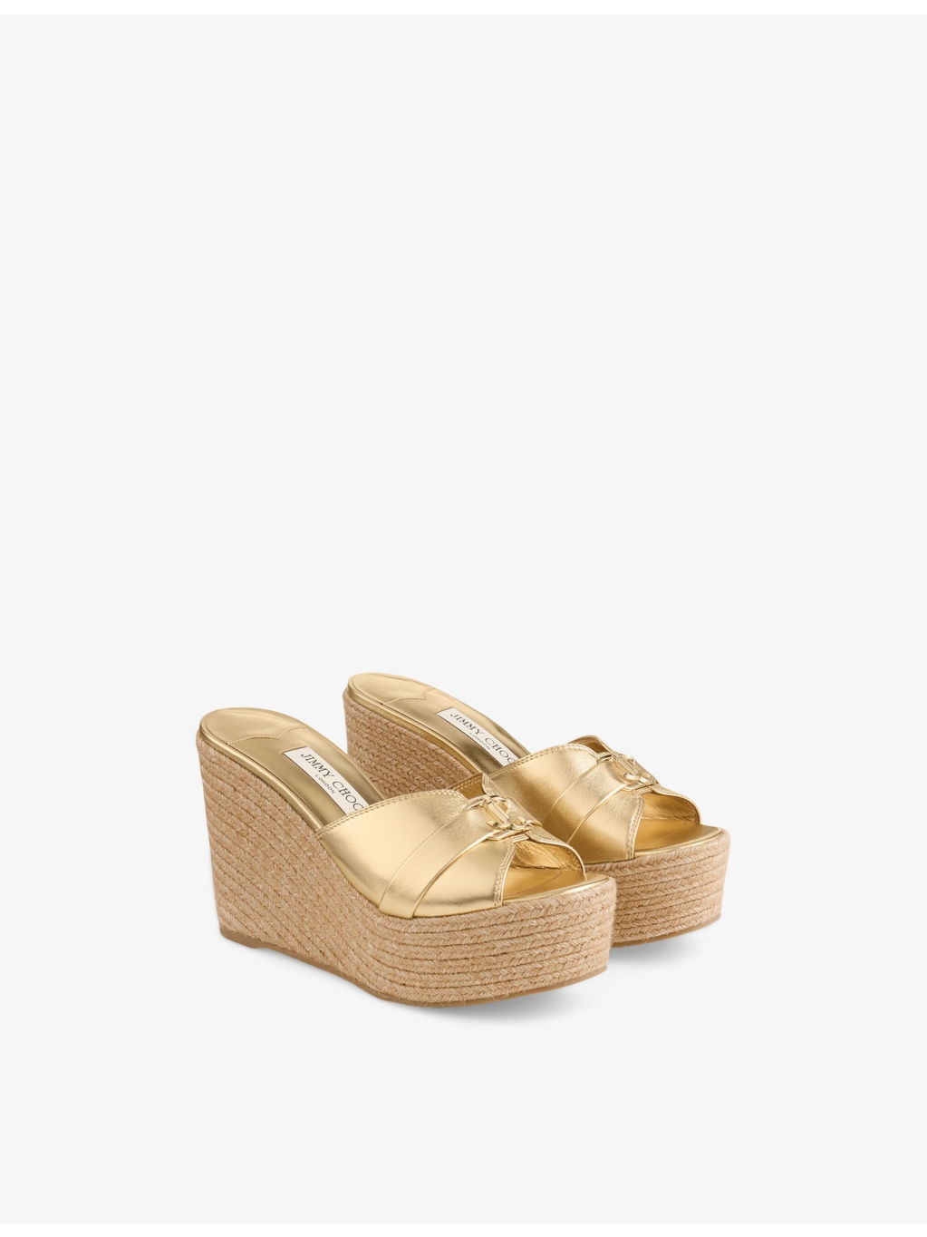 Leda Wedge 100 Metallic Leather Mules - 3
