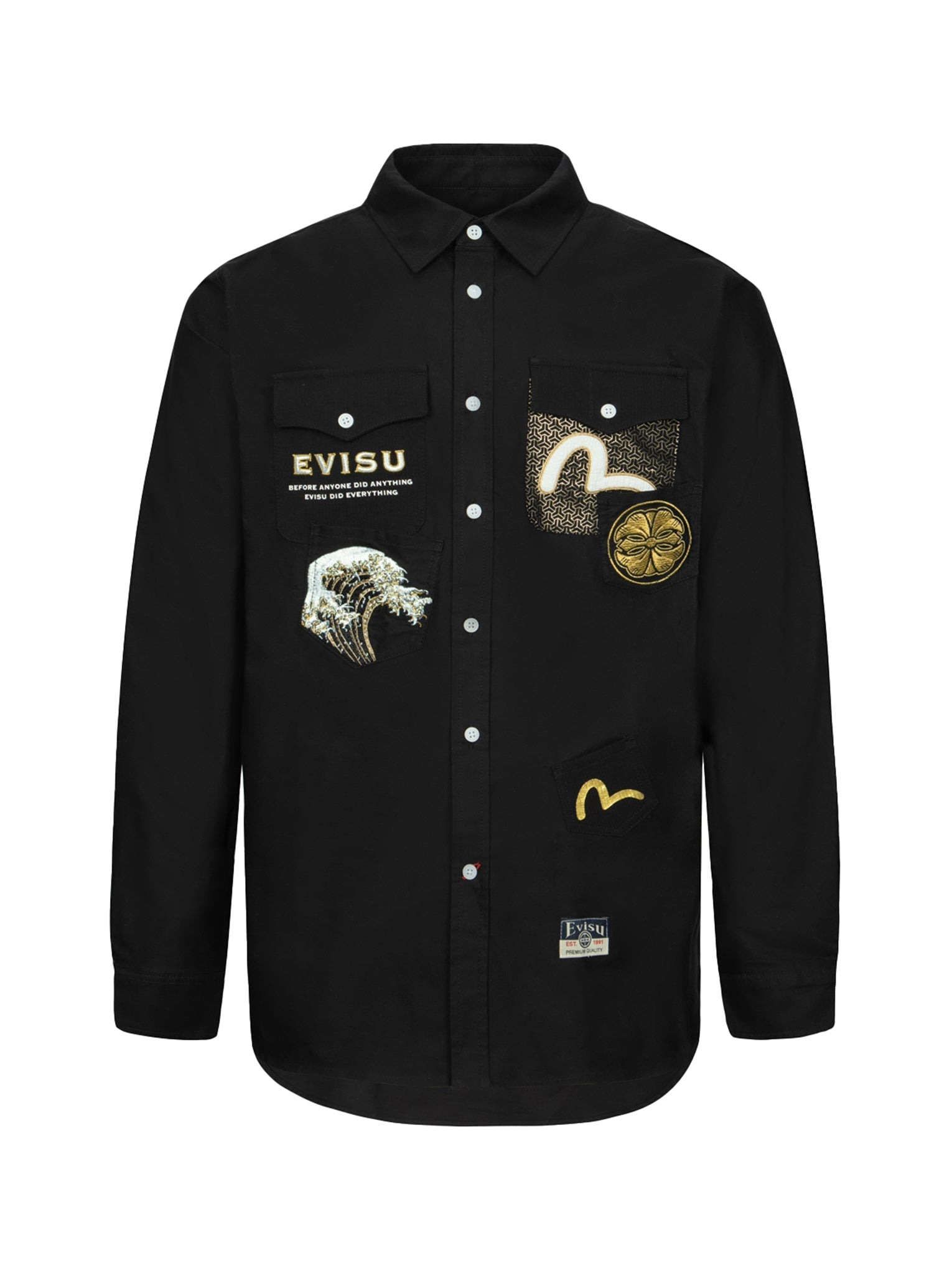 MULTI-POCKET AND LOGO PATCH EMBROIDERED RELAX FIT SHIRT - 15
