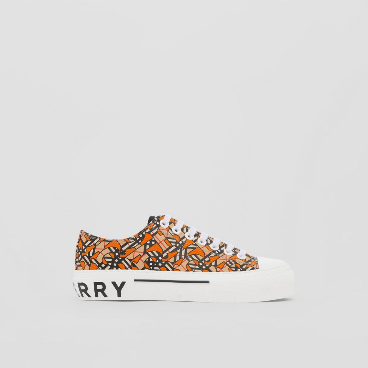 Monogram Print Linen Cotton Canvas Sneakers - 1
