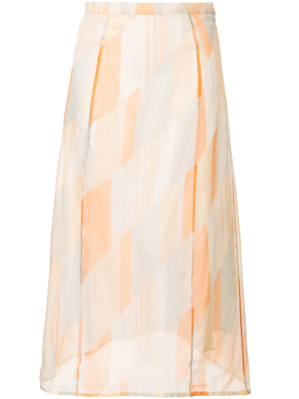 geometric A-line silk skirt - 1