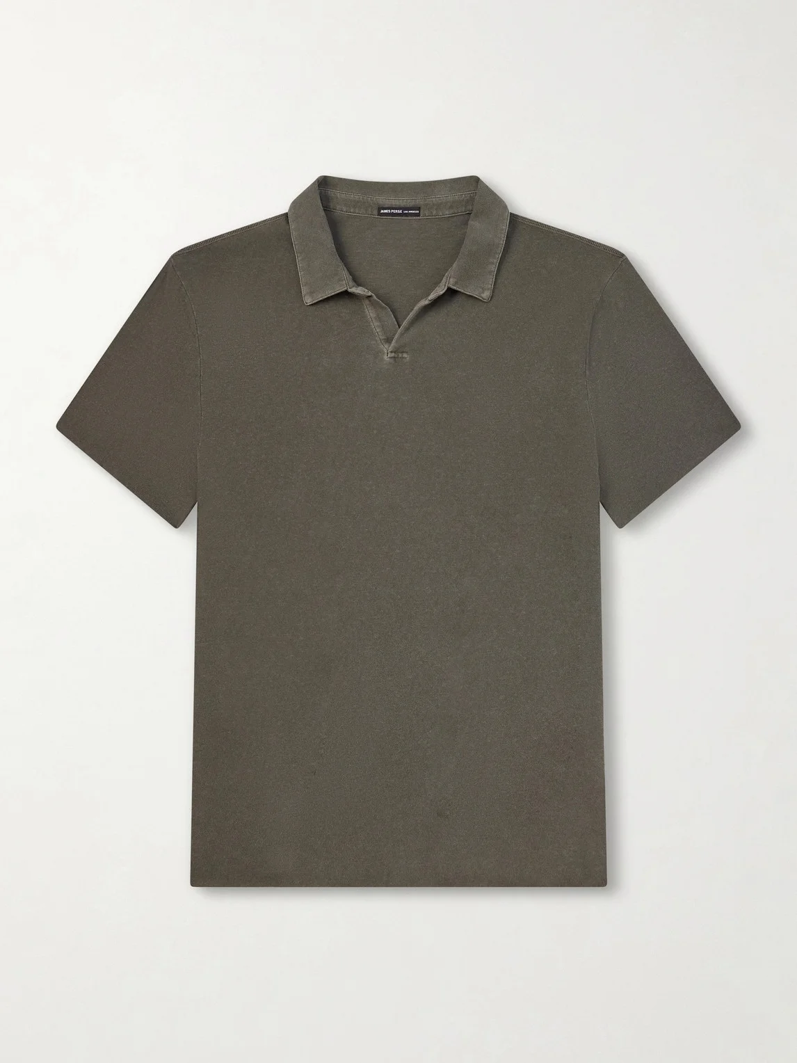 Open-Collar Cotton-Jersey Polo Shirt - 1
