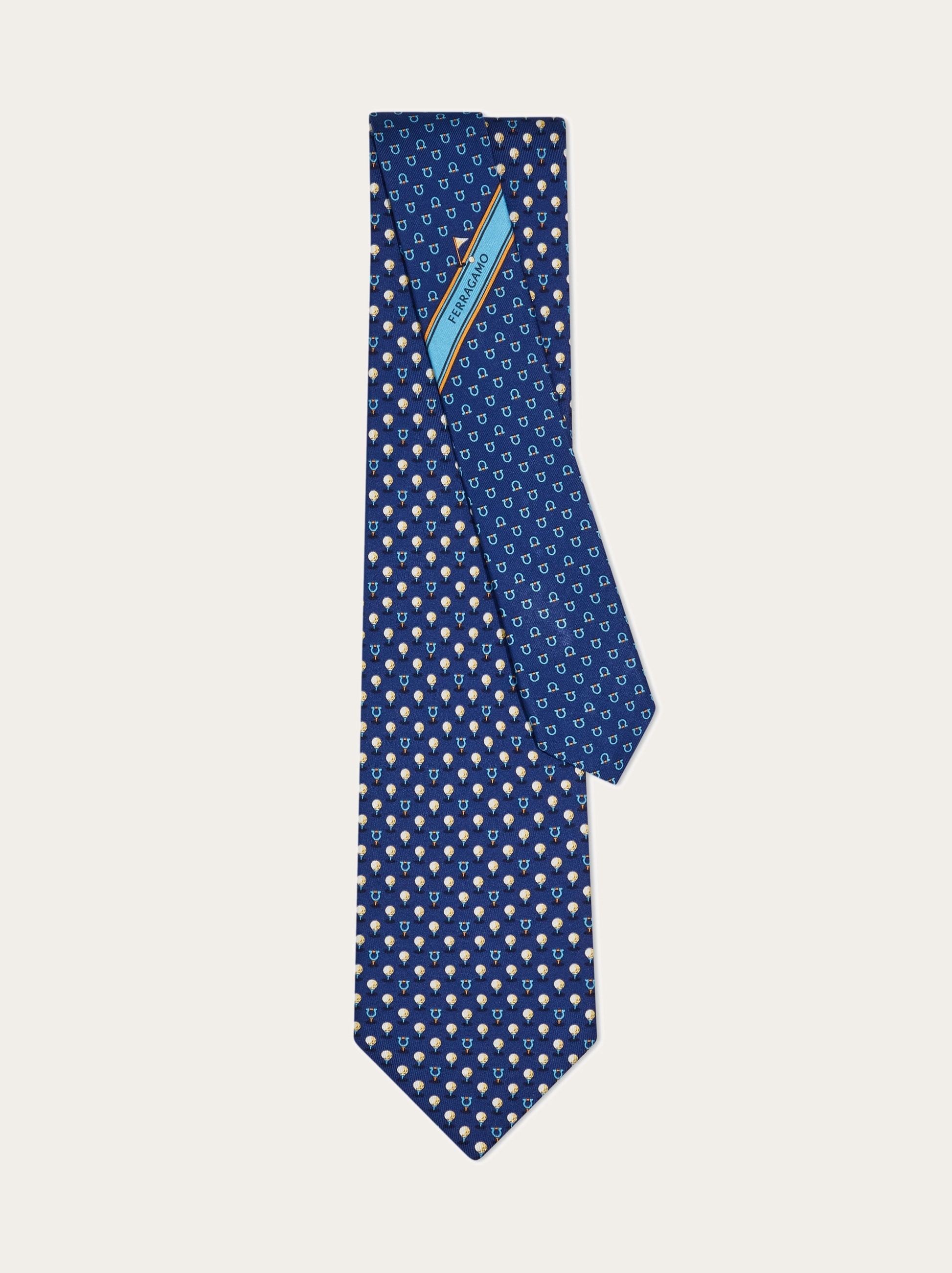 Silk tie with golf and Gancini - 3