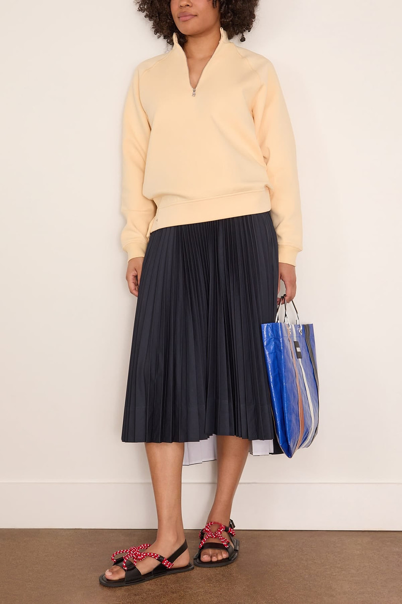Plan C Pleated Skirt in Blue Black outlook