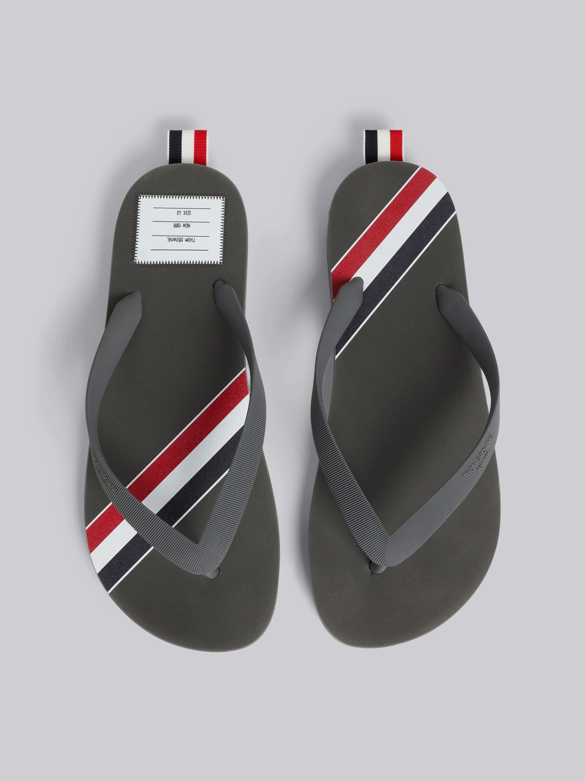 Medium Grey Molded Rubber Stripe Flip Flop - 4