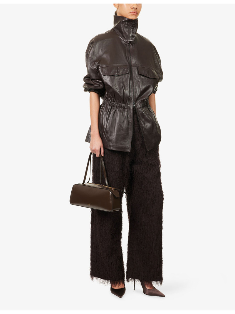 The Frankie Shop Baxter Wide-Leg Fringed Trousers outlook