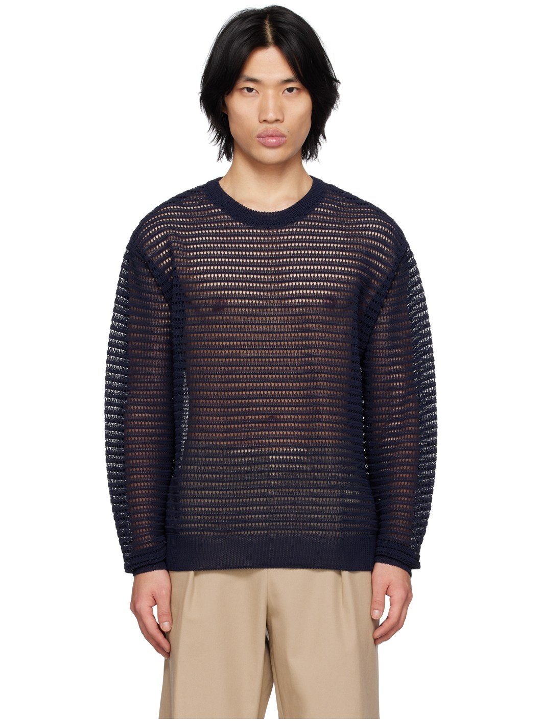 Navy Crewneck Sweater - 1