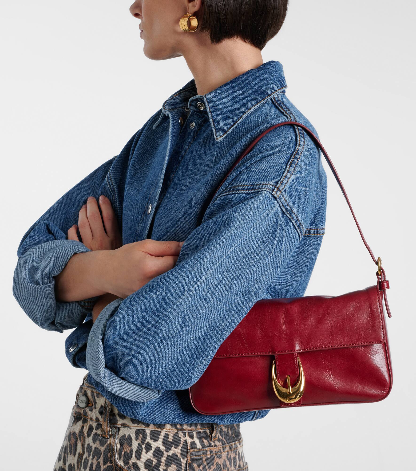 Harlow leather shoulder bag - 6