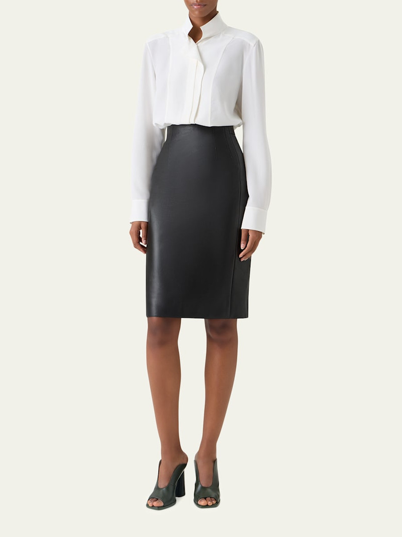 AKRIS Lamb Nappa Leather Pencil Skirt outlook