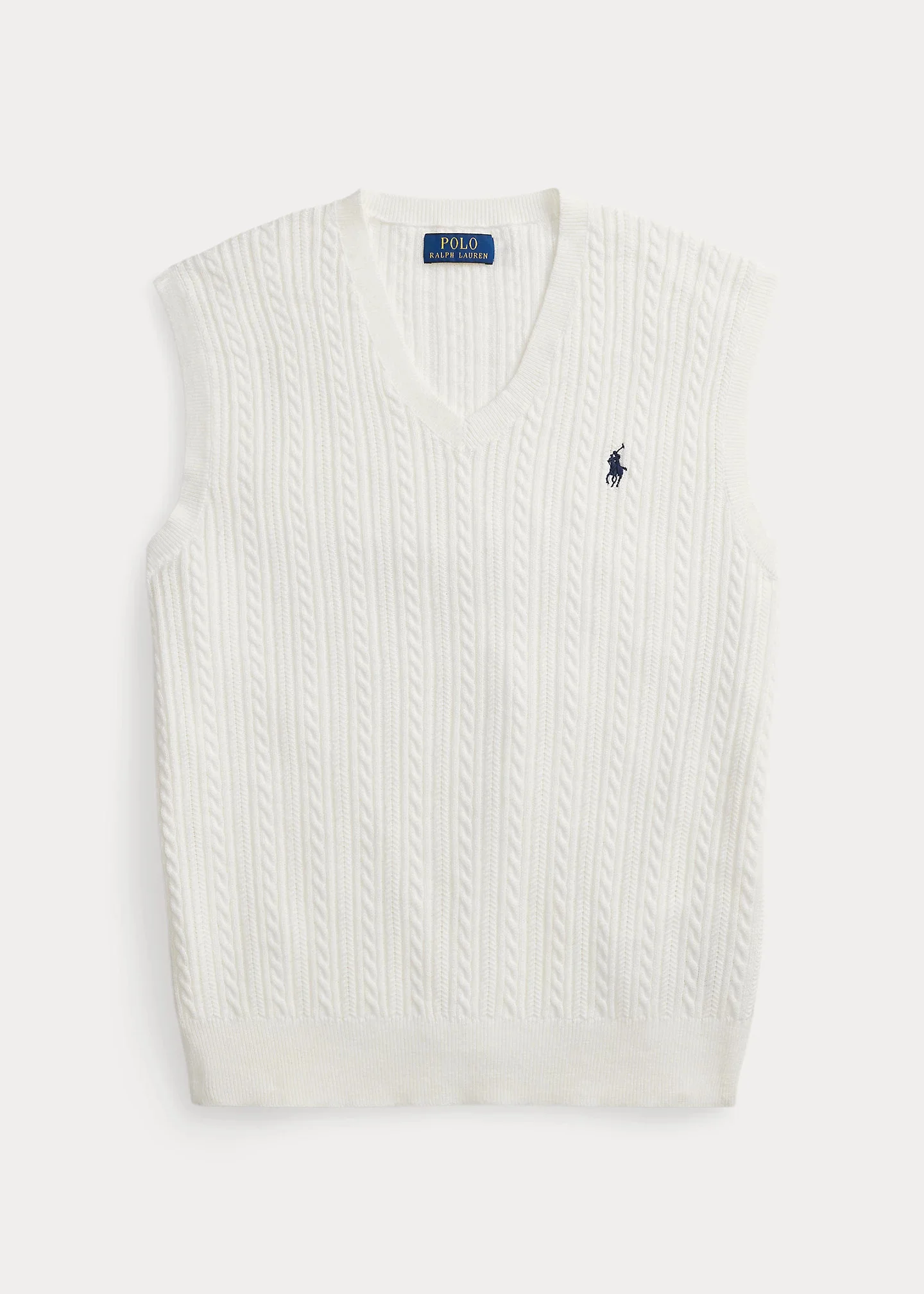 Cable-Knit Cotton Sweater Vest - 1