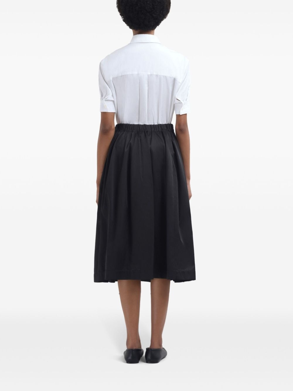 logo-embroidered midi skirt - 4