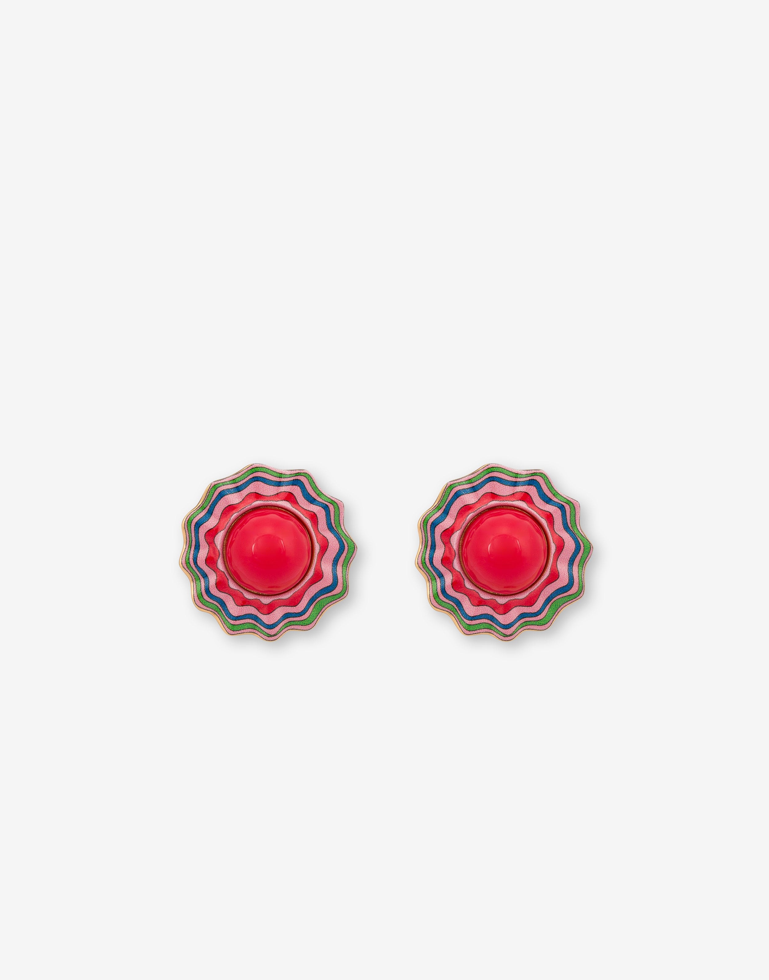 PSYCHEDELIC FLOWER CLIP EARRINGS - 1