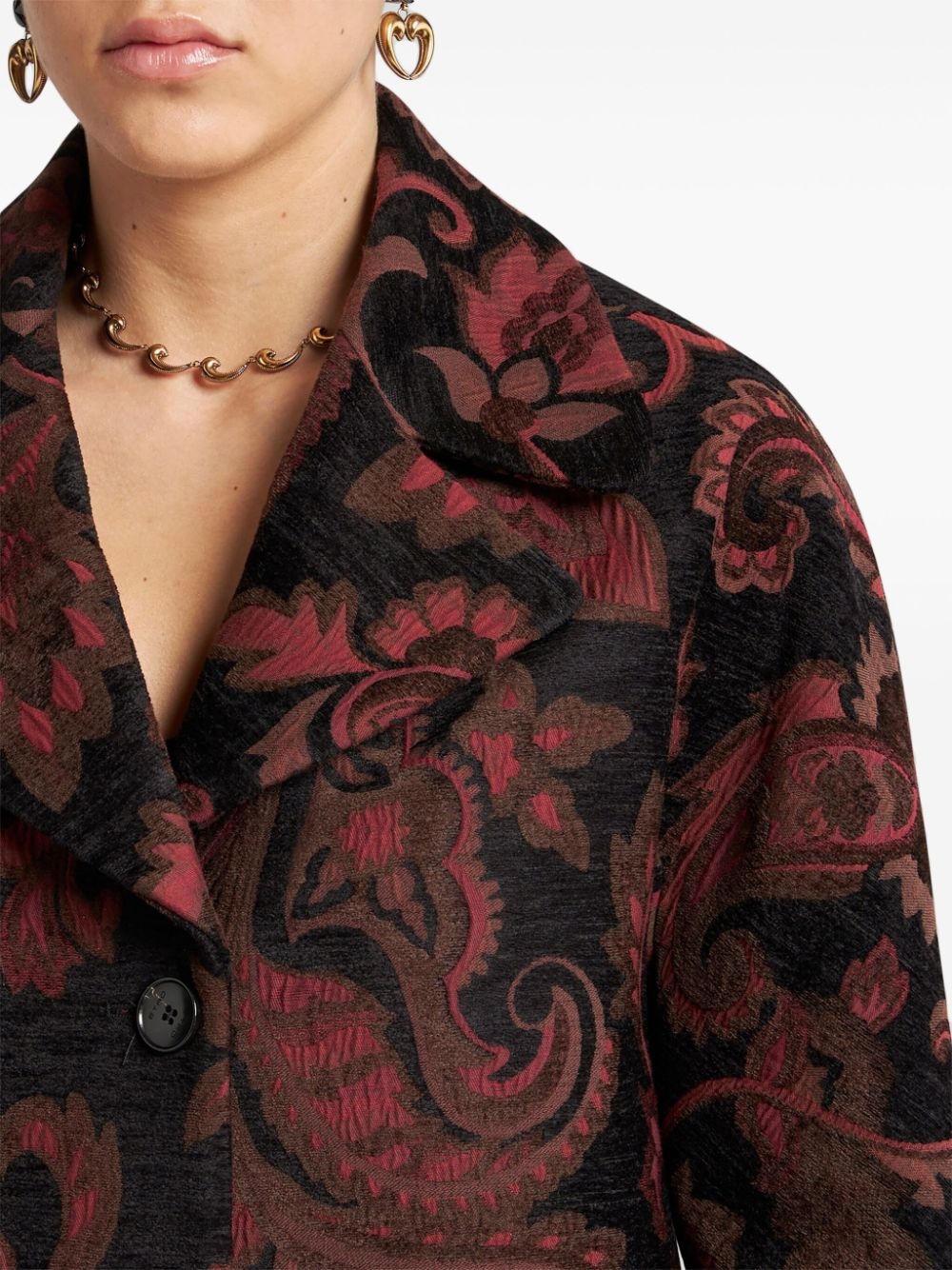 patterned-jacquard midi coat - 5