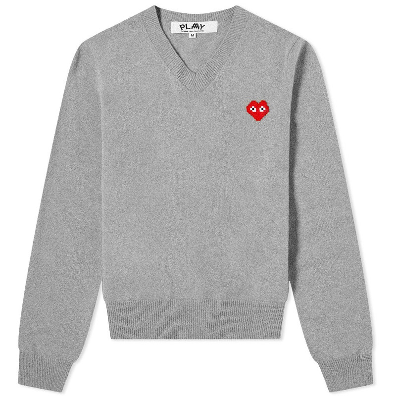 Comme des Garçons Play Invader Heart V-Neck Pullover - 1