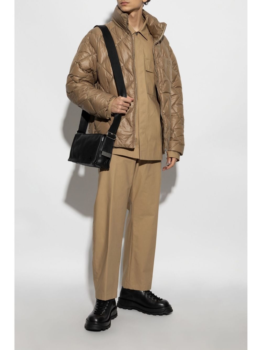 embroidered-logo shirt jacket - 2