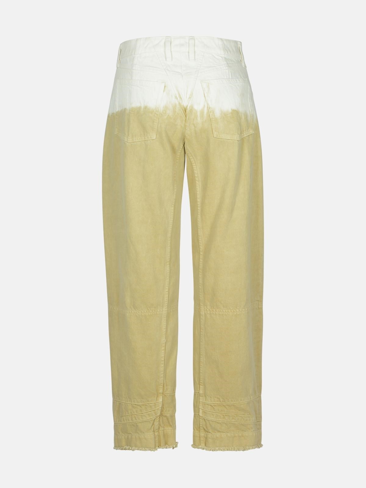 BEIGE COTTON JEANS - 3