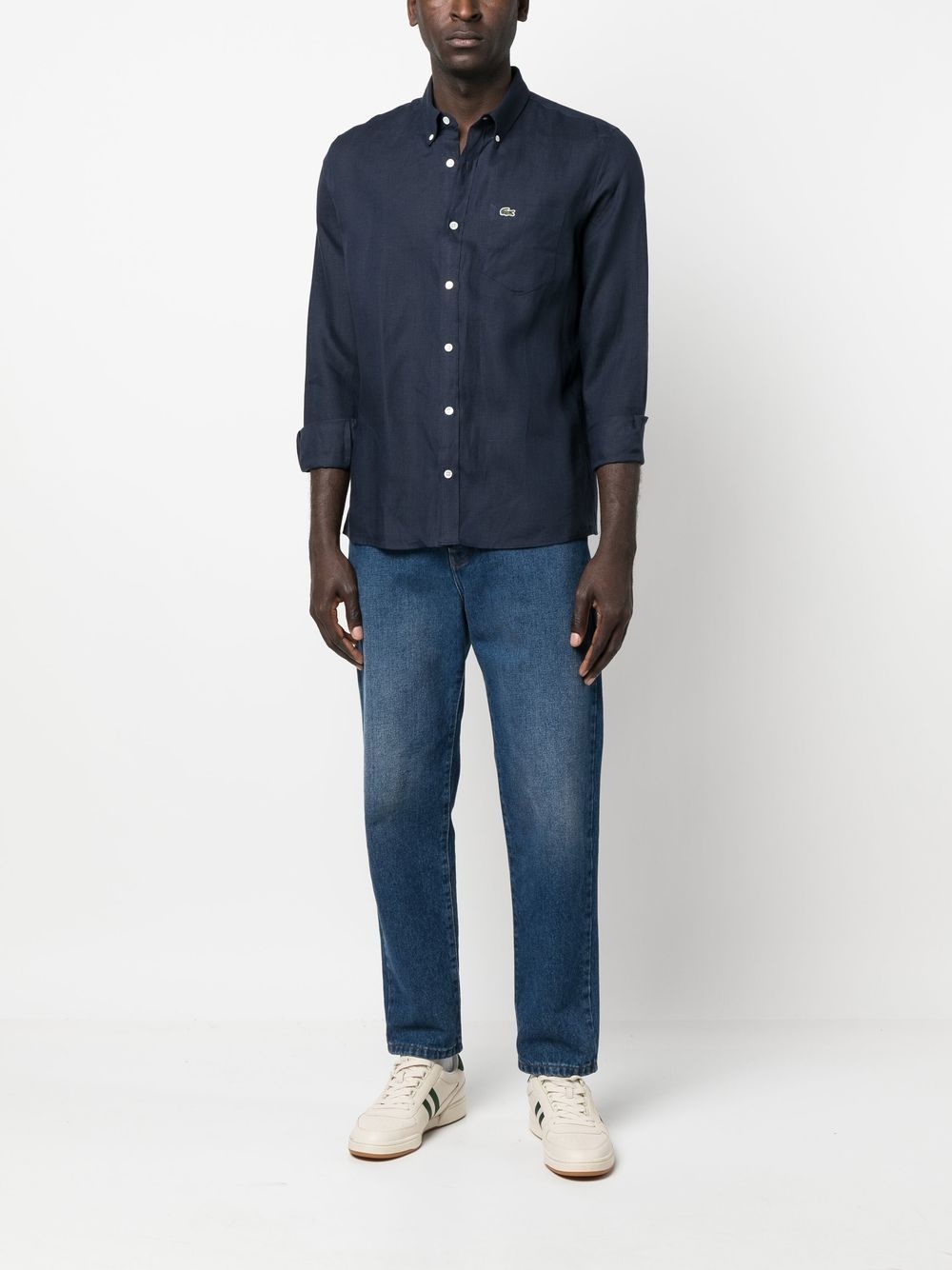 logo-embroidered button-down shirt - 2