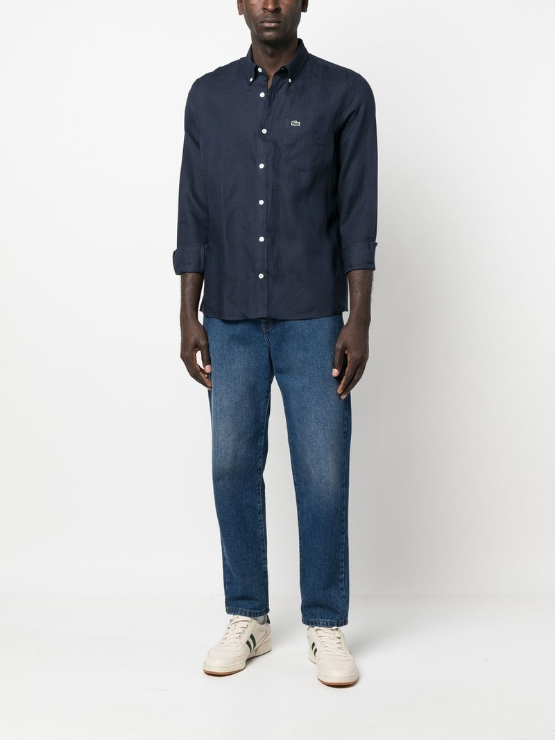 LACOSTE 로고 자수 버튼 다운 셔츠 outlook