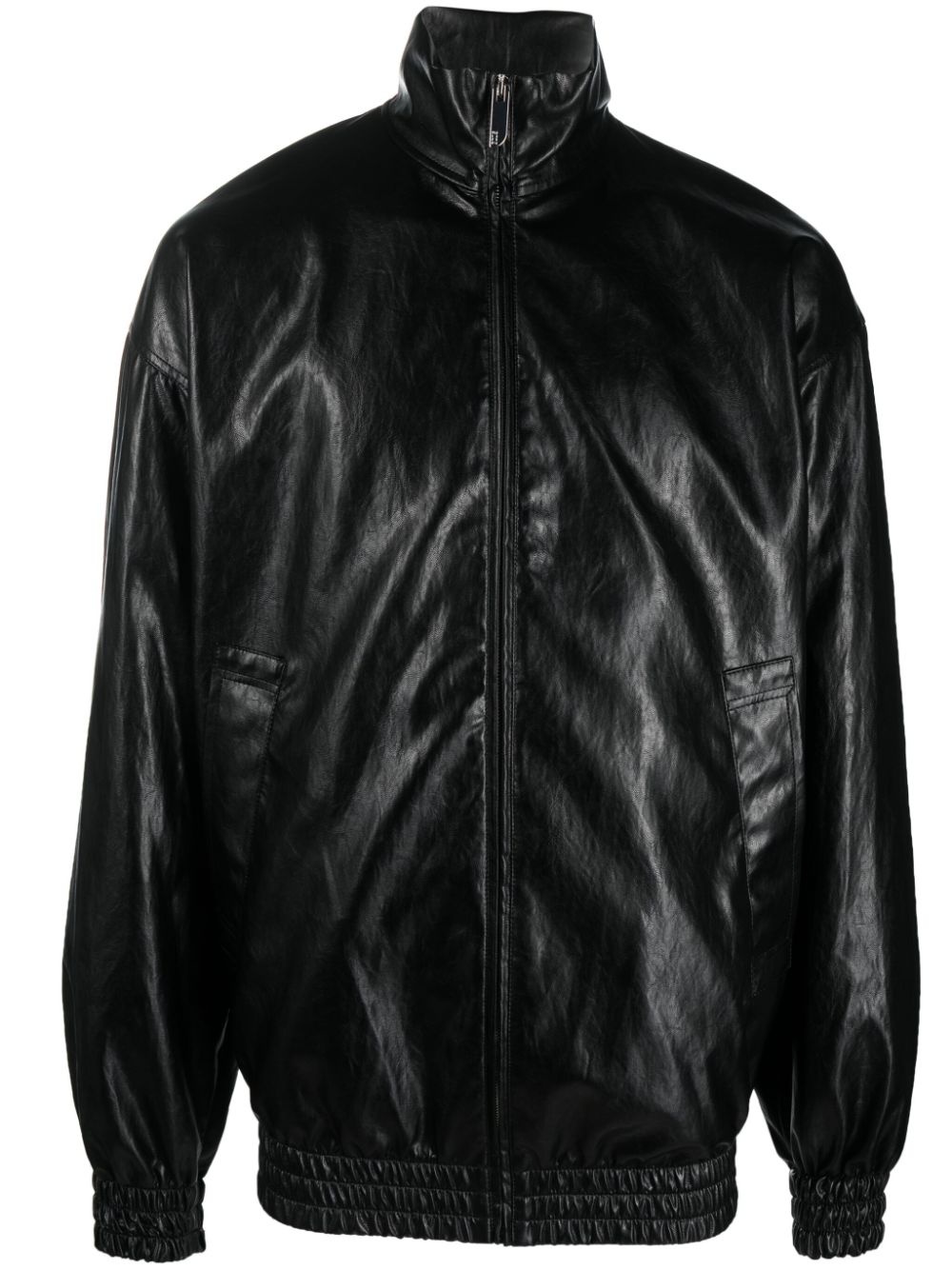 high-shine faux-leather jacket - 1