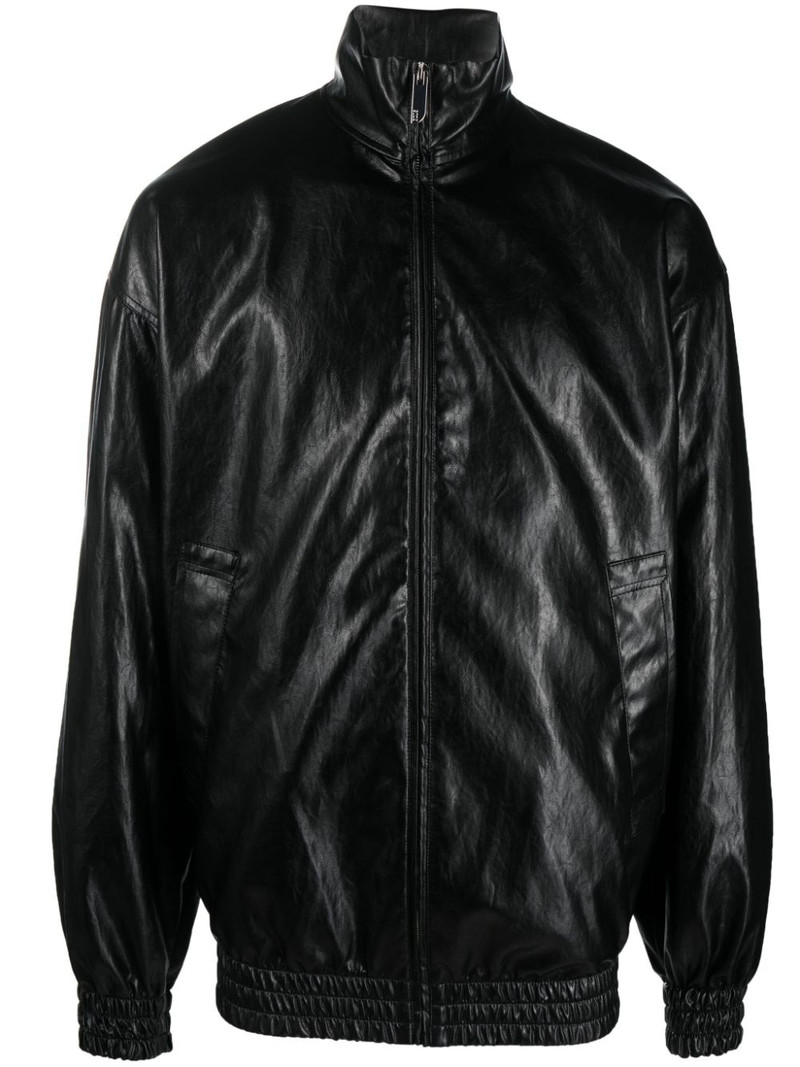 high-shine faux-leather jacket 1