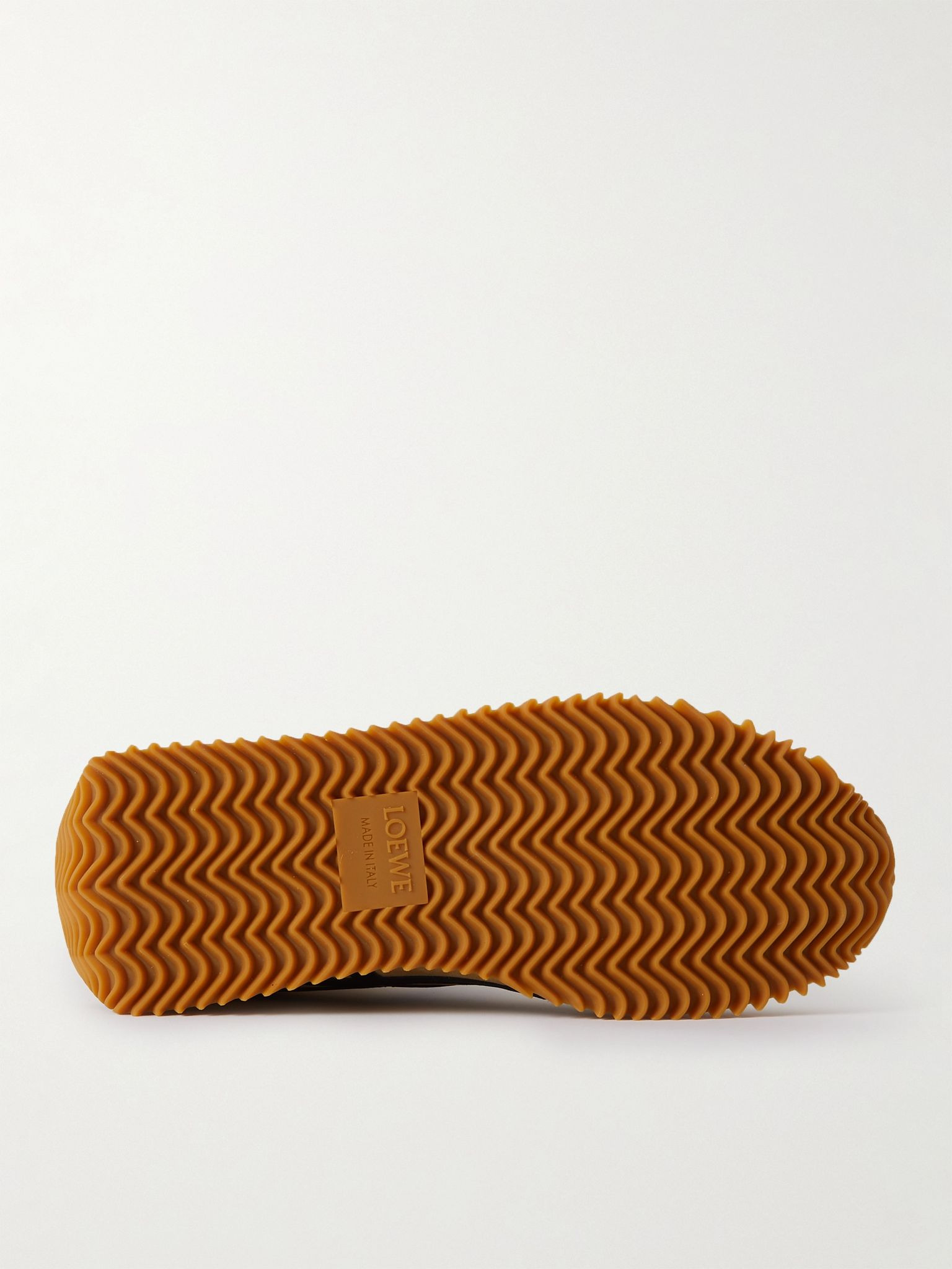Flow Runner Leather-Trimmed Suede and Nylon Sneakers Ecru - 7