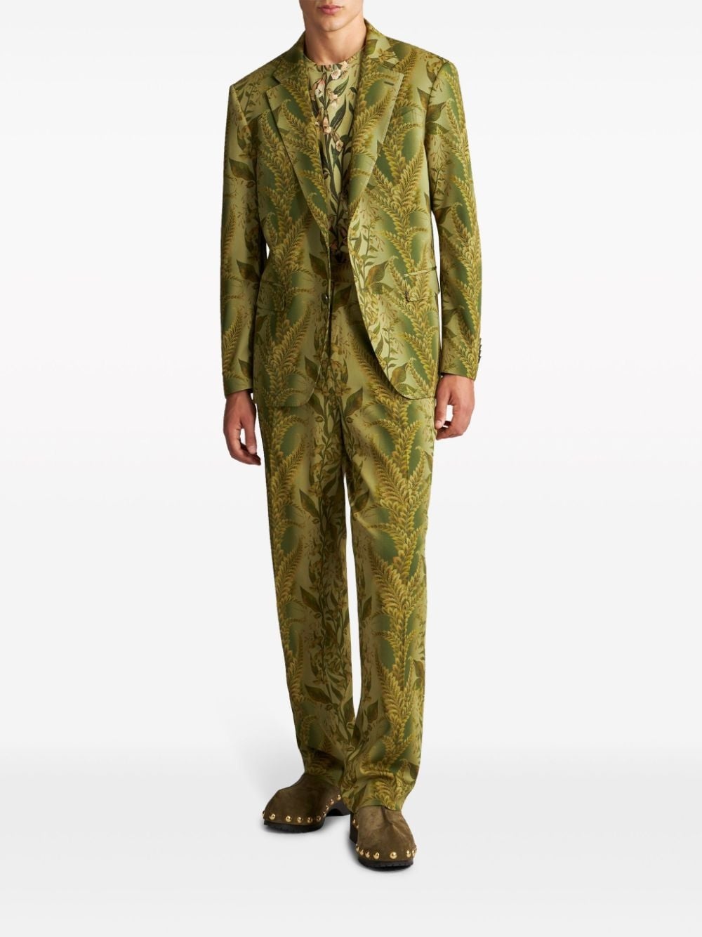 Etro Foliage-jacquard tailored trousers | farfetch | REVERSIBLE