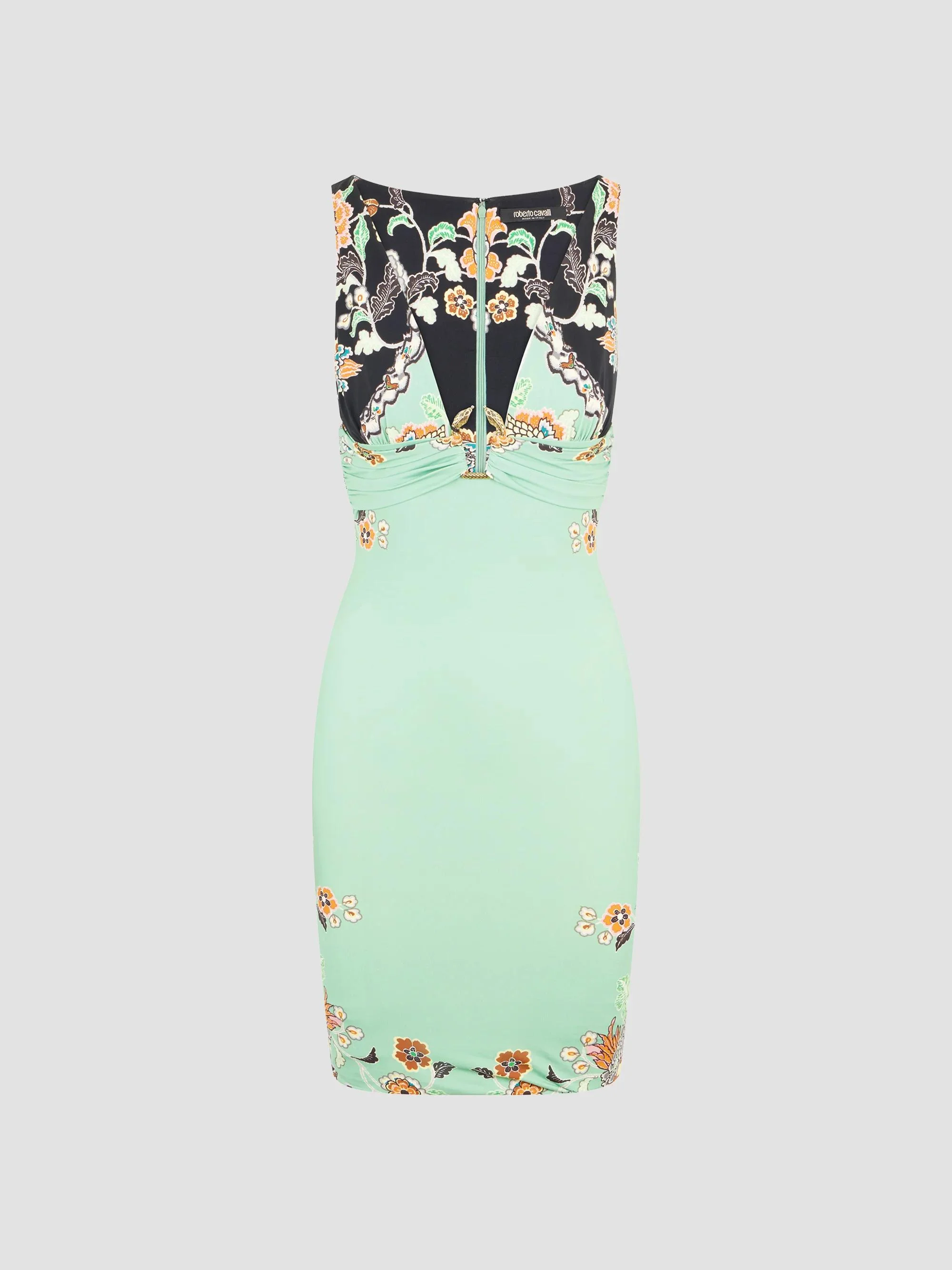 Women's Printed Midi Dress - Green Black - 1