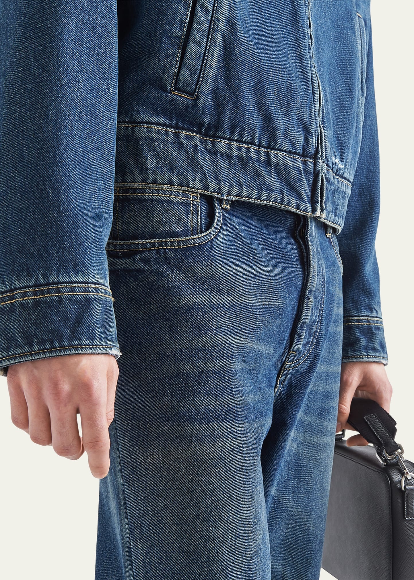 Men's 5-Pocket Vintage Denim Trousers - 4
