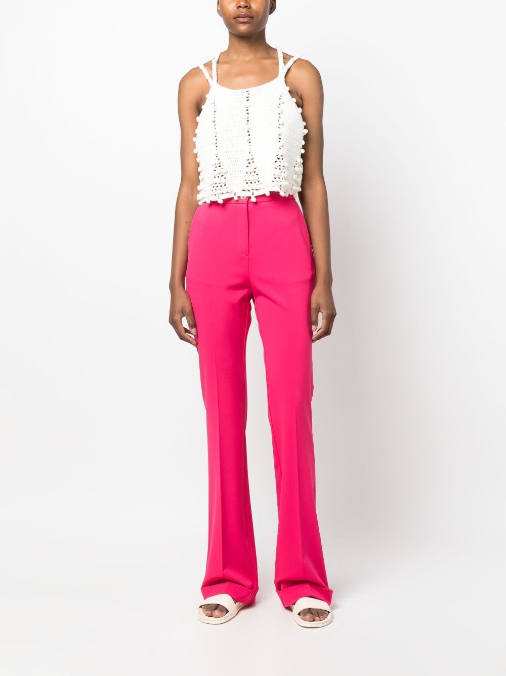 pressed-crease high-waist trousers - 2