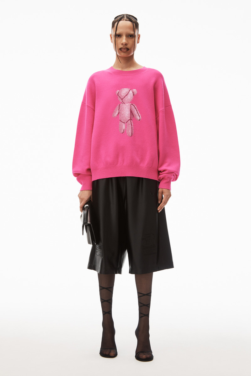 Alexander Wang long-sleeve beiress crewneck in wool outlook