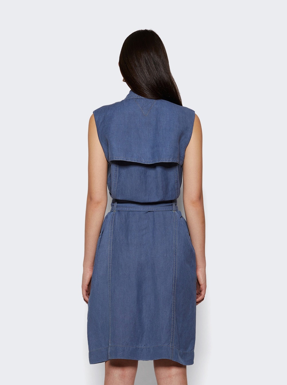 Belted Midi Dress Blue - 4
