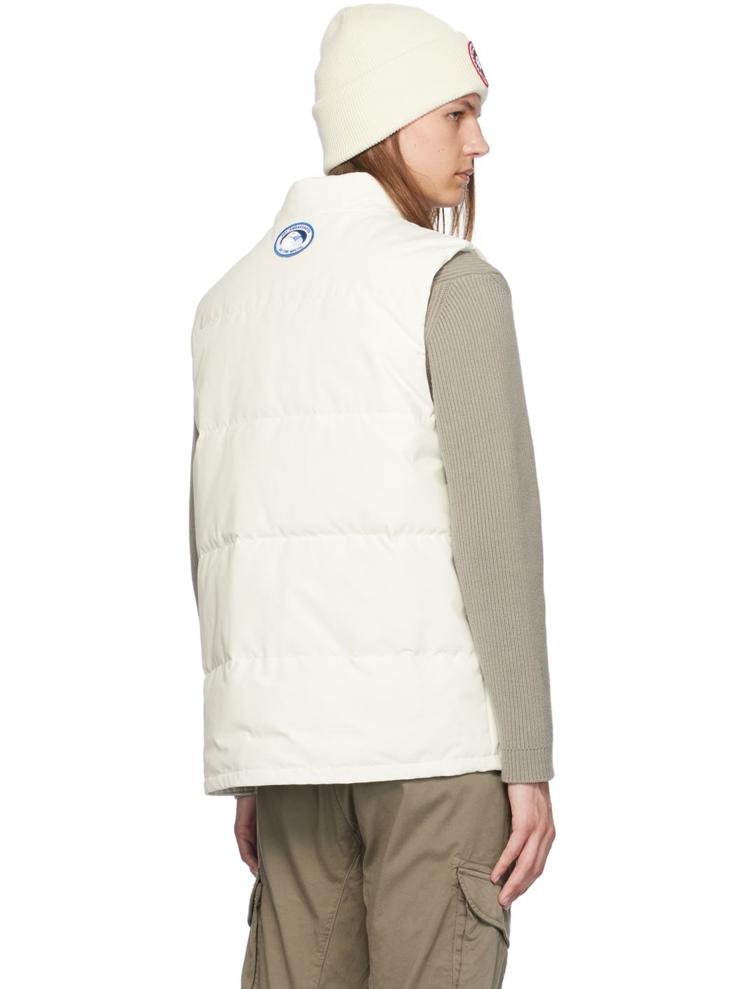 White Freestyle Crew Down Vest - 3