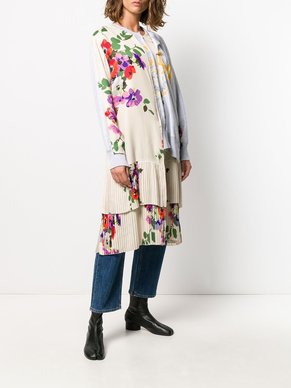 floral layered-panel sweatshirt - 3