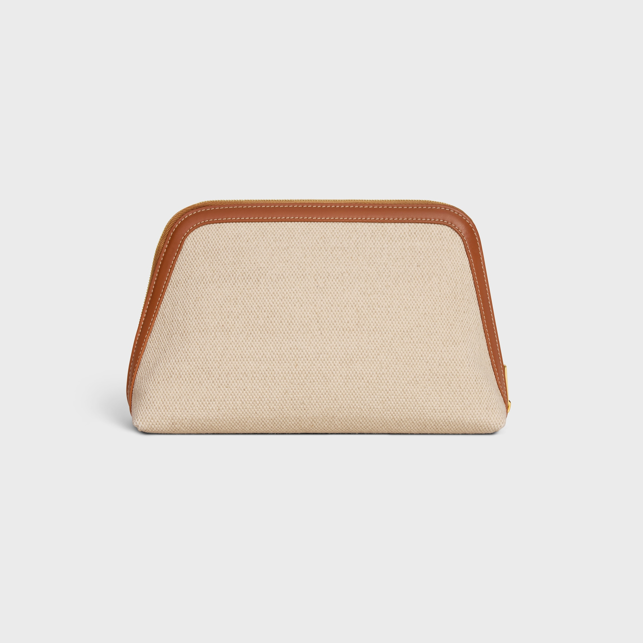 MEDIUM COSMETIC POUCH IN TEXTILE WITH TRIOMPHE AND CALFSKIN - 3
