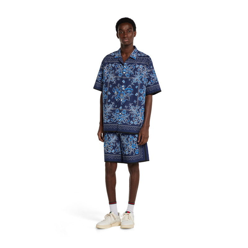 GUCCI Printed cotton poplin shorts outlook