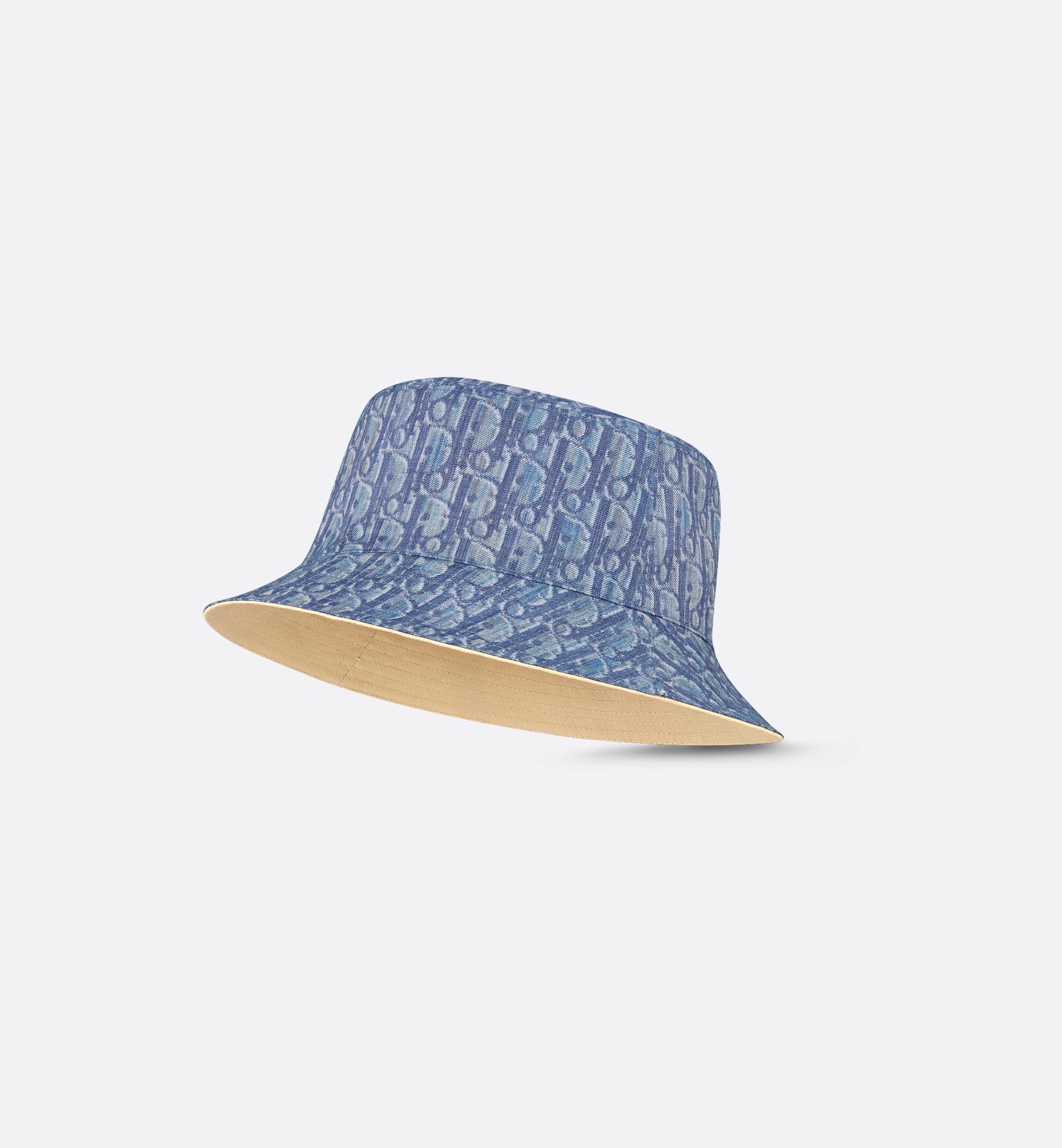 【最安値】 今市隆二着用 Dior Oblique Bucket Hat Dior Oblique Bucket Hat Navy Blue and Beige Blended Cotton