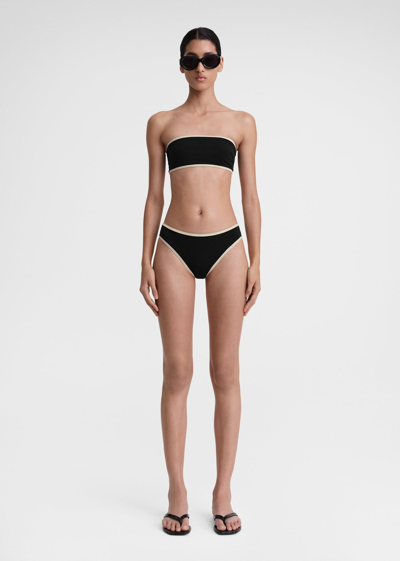 TOTEME Stripe edge bikini bottoms black outlook