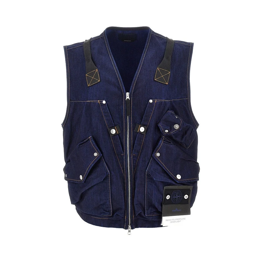 INDIGO POLYPROPYLENE DENIM LIGHT VEST - 1
