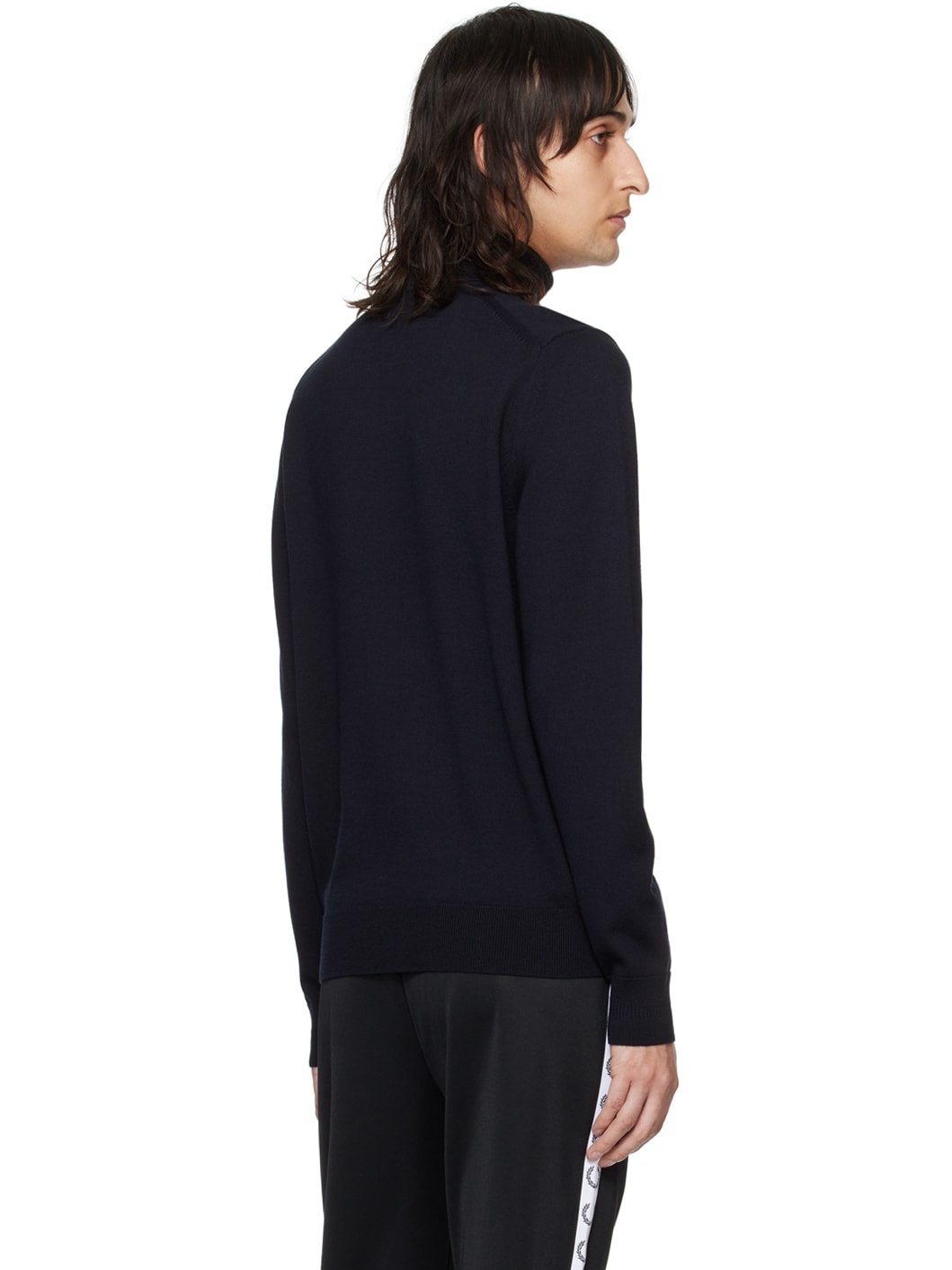 Navy Roll Neck Turtleneck - 3