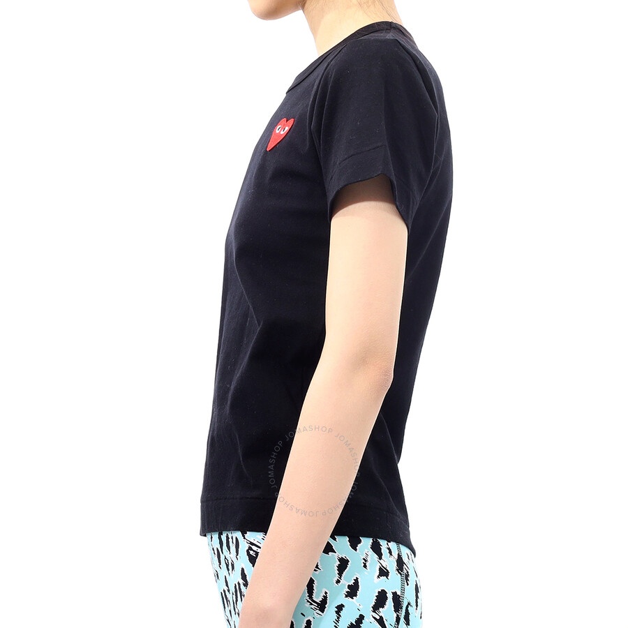 Comme Des Garcons Ladies Black Heart Patch T-shirt - 2