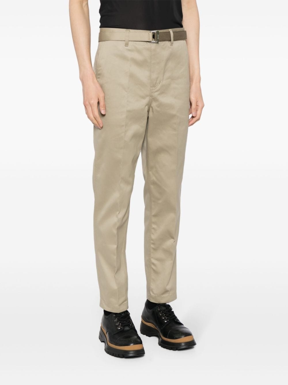 belted chino trousers - 3